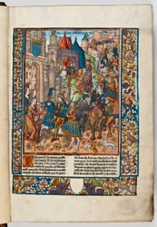 Der Drucker Verard präsentiert sein Buch Karl VIII. von Frankreich, 1492